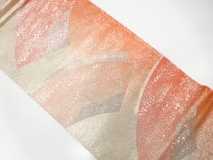 地紙に箔散らし・草花模様織り出し袋帯